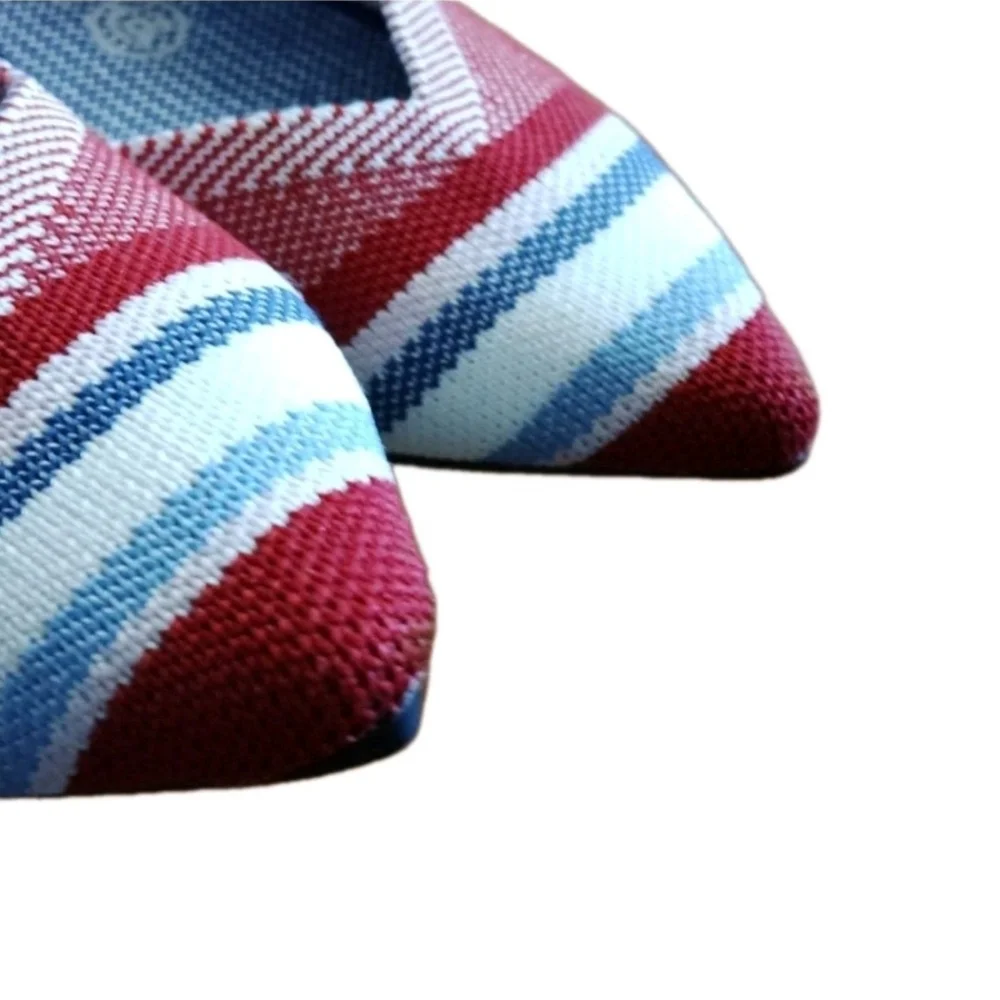 Rothys WomenThePoints Flats Limited RWB Stripes Shoes W7.5 #Memorialday Fit - Picture 3 of 8